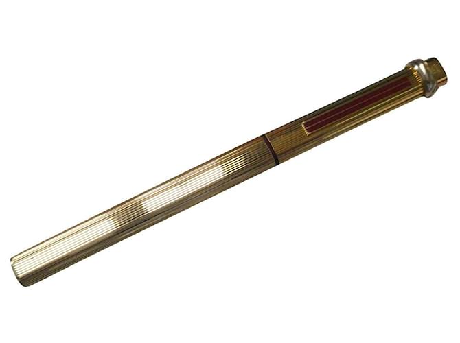 cartier trinity gold fountain pen 3 gold with box excellent condition Gold hardware Steel  ref.701088