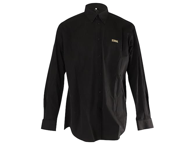 Camisa con botones en algodón negro "Homme" de Balenciaga  ref.701156