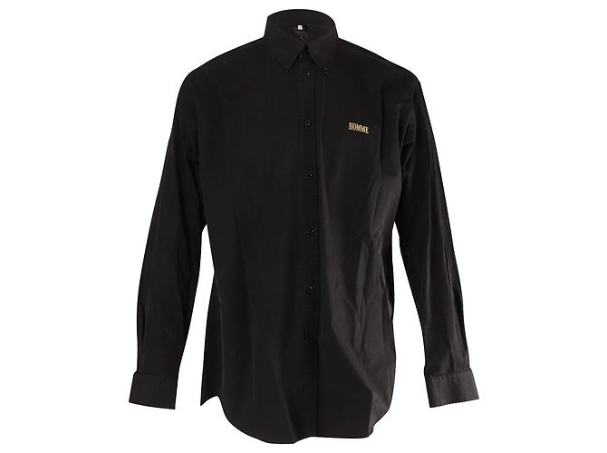 Camicia Buttondown Balenciaga 'Homme' in cotone nero