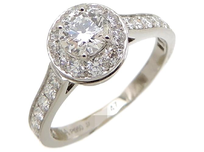 *Van Cleef & Arpels #47 Iconu Diamond Ladies Ring Silvery Platinum  ref.701387