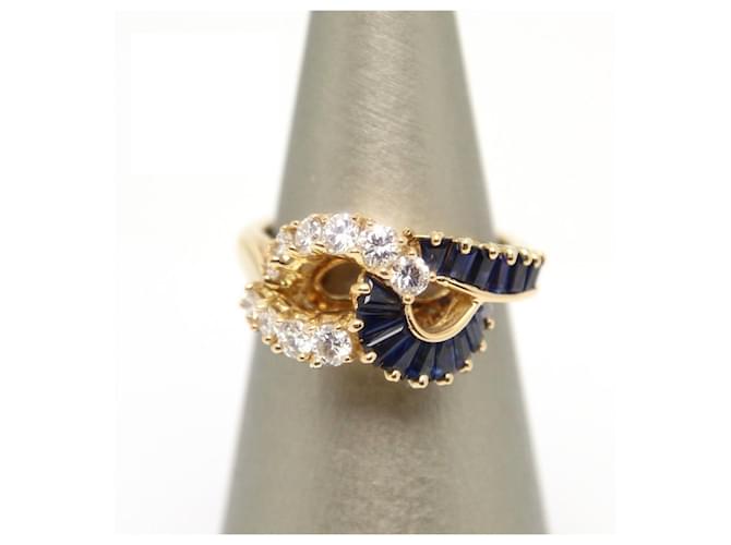 *Van Cleef & Arpels Sapphire Diamond Ring Golden Gold  ref.701390