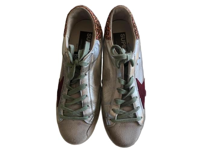 Golden Goose Super-Star Classic with list Silvery Leather  ref.701431