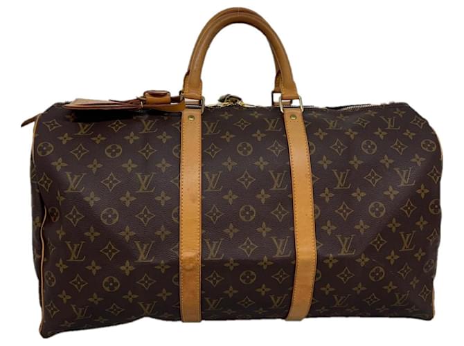 Louis Vuitton Keepall 50 Brown Cloth  ref.701458