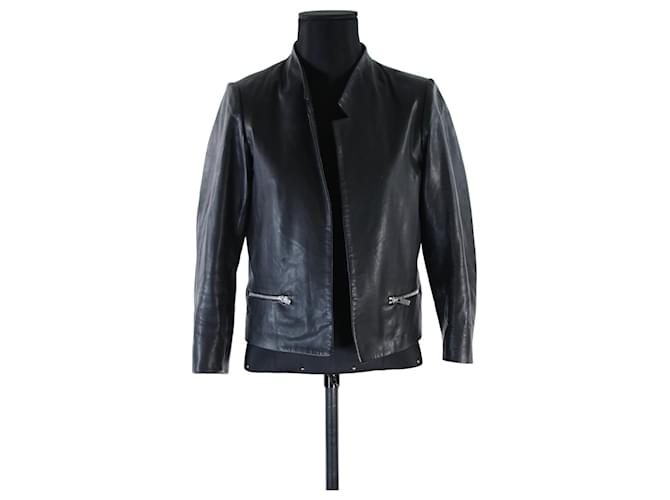 Jacket Sandro 38 Black Leather  ref.701687