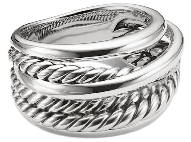 David Yurman crossover Ring in Sterling Silver 925 - Size 52 Silvery  ref.701874