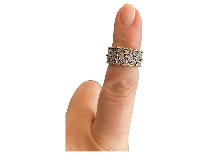 Buccellati Banda 'Eternelle' con diamantes, ORO AMARILLO Y ORO BLANCO Gold hardware