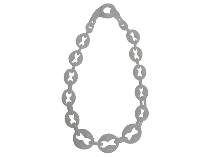 *Prada Plex Chain Necklace White Acrylic  ref.701960
