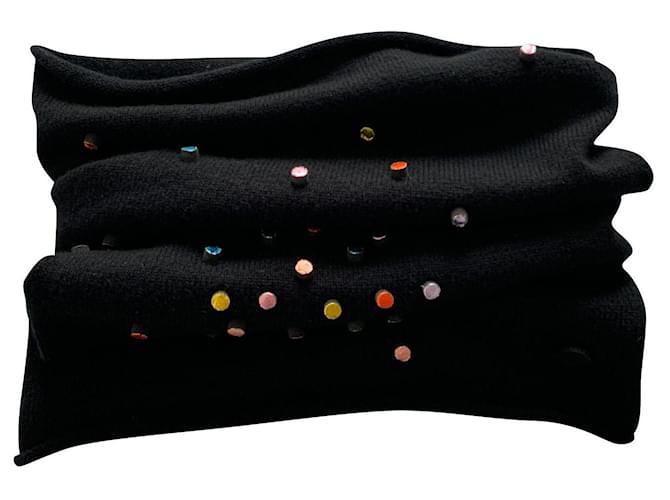 Chanel sciarpe Nero Multicolore Cachemire  ref.701977