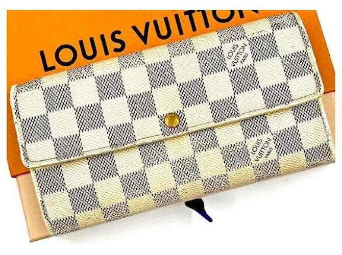 Authentische Louis Vuitton Sarah Damier Azur Geldbörse Damier ebene Leder  ref.701985