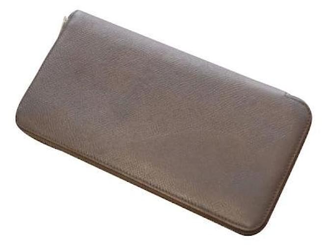 Hermès Authentic Hermes Azap Silk In Epsom Leather Wallet Brown  ref.701990