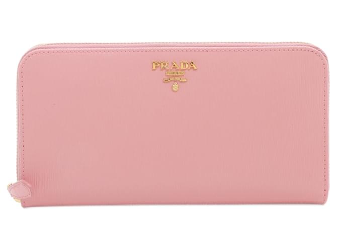 Prada Large Pink leather Zip-around  ref.702001