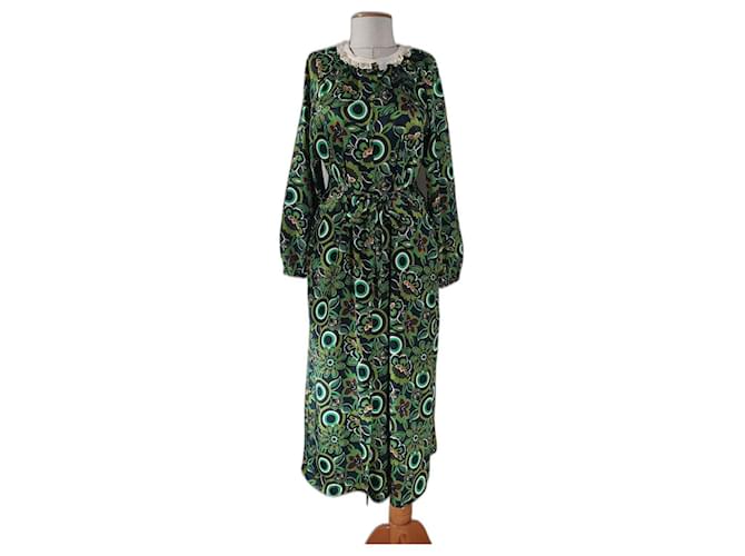 Tara Jarmon Robes Polyester Multicolore Vert  ref.702020