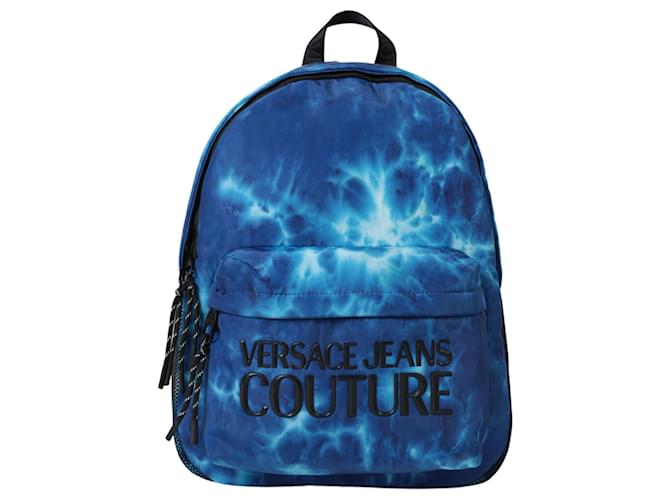 Autre Marque Versace Jeans Tie-Dye Logo Backpack Blue Polyamide Nylon  ref.702086
