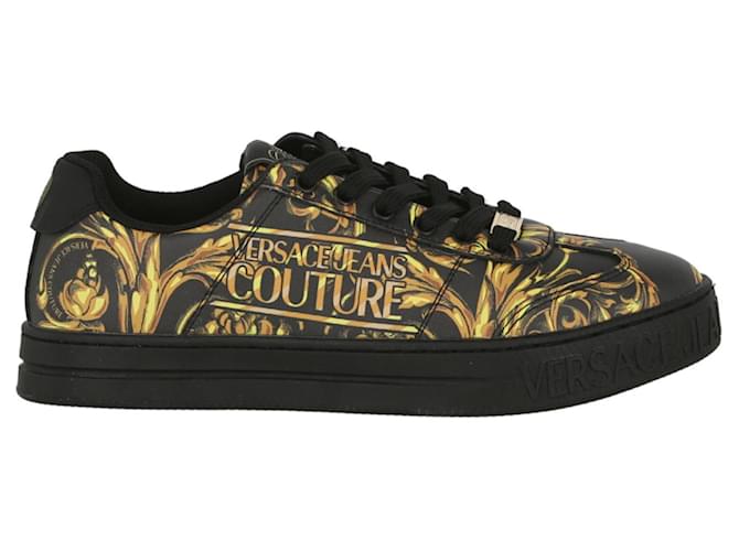 Versace Jeans Couture Versace Jeans Printed Baroque Low-Top Sneakers Black  ref.702176