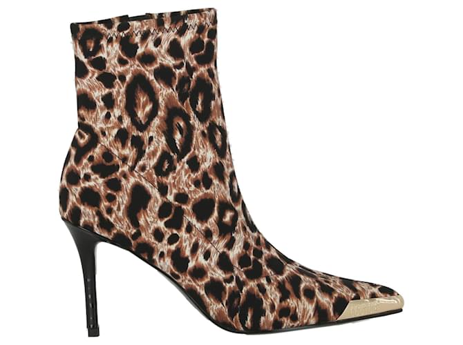Versace Jeans Couture Versace Jeans Leopard Print Ankle Boots Black  ref.702193