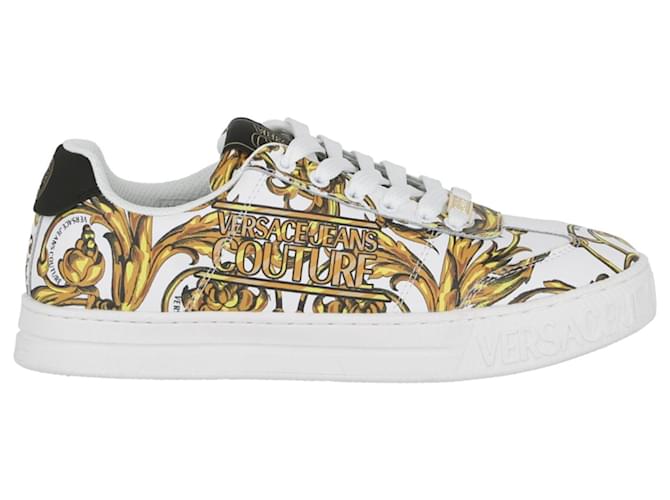 Versace Jeans Couture Versace Jeans Printed Baroque Low-Top Sneakers White  ref.702226