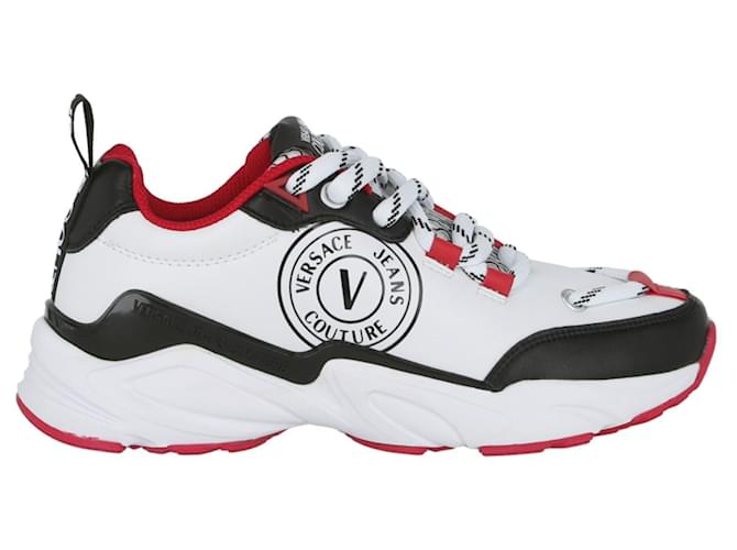 Versace Jeans Couture Versace Jeans Printed Logo Patch Sneakers Red  ref.702271