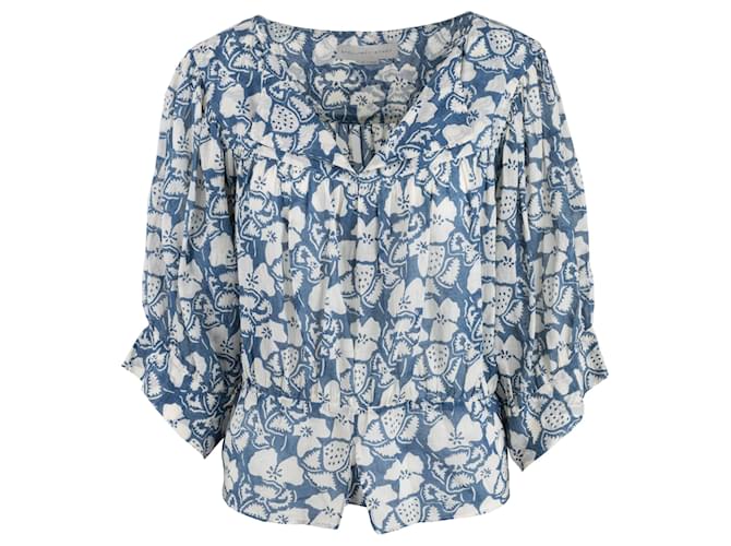 Stella Mc Cartney Stella McCartney Gemusterte Bluse Weiß Blau 