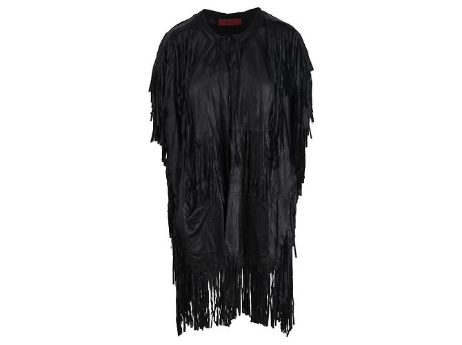 Autre Marque Chaleco Largo Diliborio Con Flecos Negro