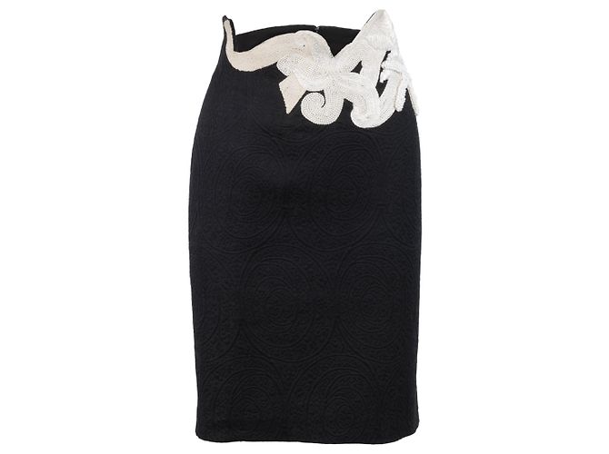Autre Marque Falda bordada Private Collection Negro