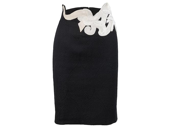 Autre Marque Collection Privée Embroidered Skirt Black Cotton  ref.702611