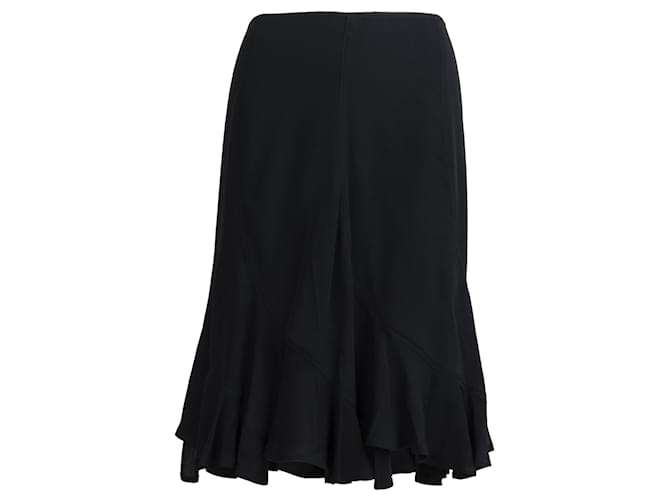 Yves Saint Laurent Midi Skirt Black Viscose  ref.702616