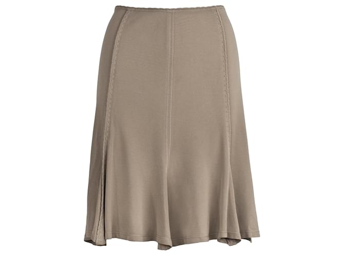 Yves Saint Laurent A-line Skirt Beige Viscose  ref.702617