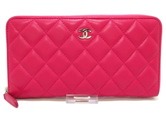 Chanel wallet Fuschia Leather  ref.702680