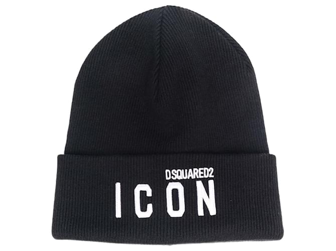 Dsquared2 Icon Logo-embroidered Knitted Beanie Wool  ref.702770