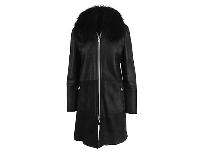 Autre Marque shearling coat Black  ref.702783