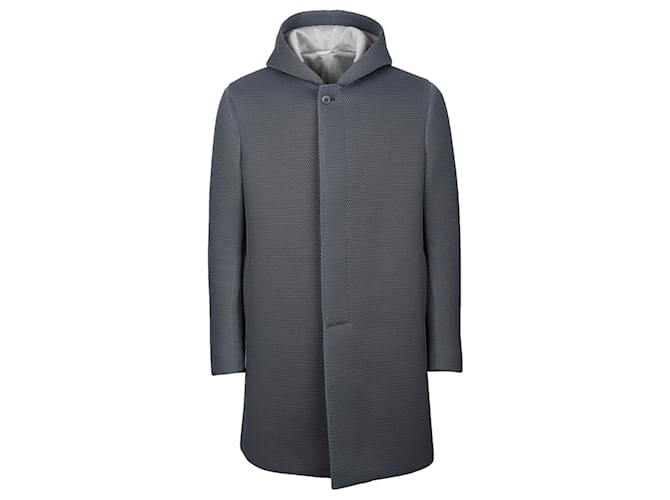 Autre Marque Airnet Hooded Overcoat Grey Polyester  ref.702805