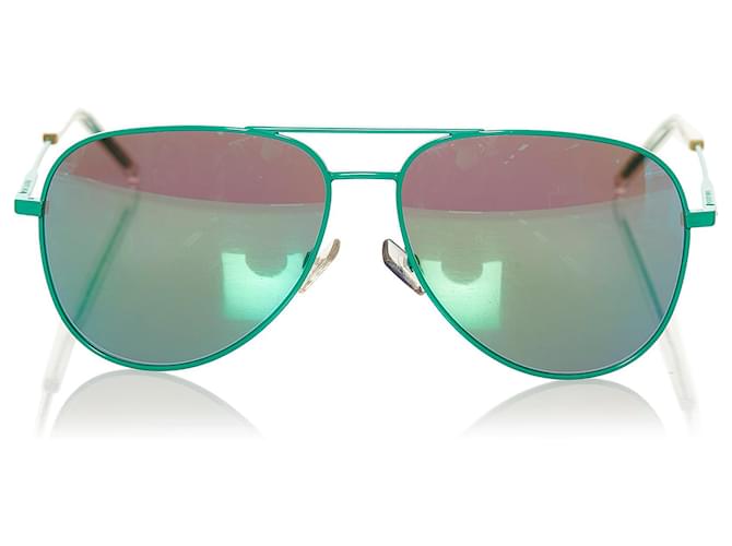 Saint Laurent Round Tinted Sunglasses Green  ref.702814