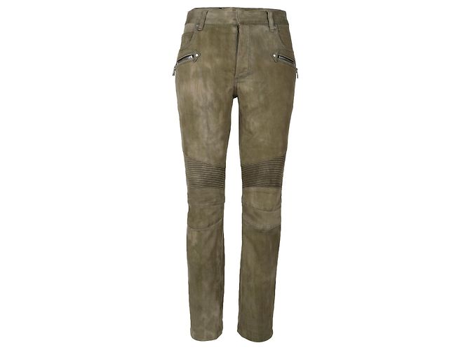 Jeans Biker Verdi Balmain Verde