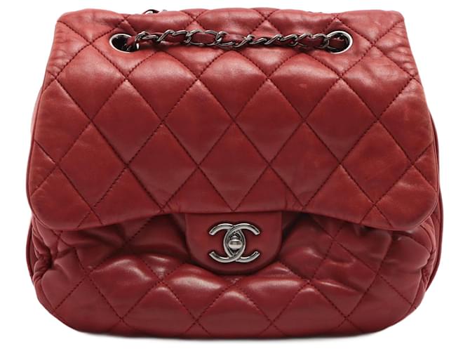 Classique Sac porté épaule Chanel Timeless Cuir Rouge  ref.702868