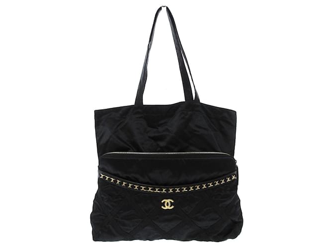 Chanel tote bag Black Synthetic  ref.702878