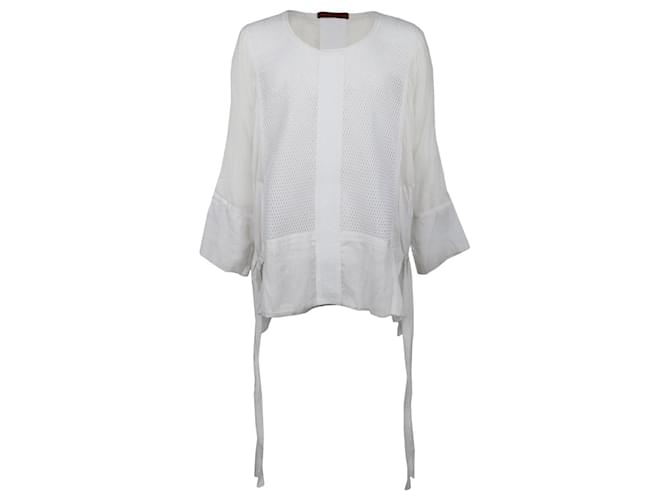 Autre Marque Diliborio Bluse Weiß Baumwolle Langarm 