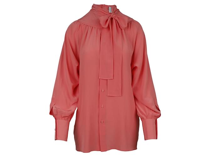 Valentino Pussy-Bow Blouse Pink Silk  ref.703020