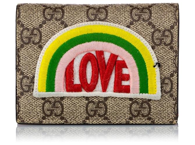 Gucci GG Supreme Love Small Wallet Brown  ref.703037