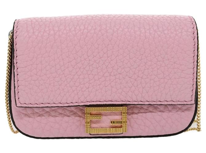 Fendi Baguette Clutch Pink Leather  ref.703100