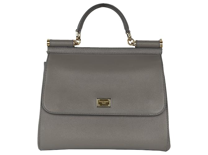 Dolce & Gabbana Miss. Sicily Bag Grey Leather  ref.703167