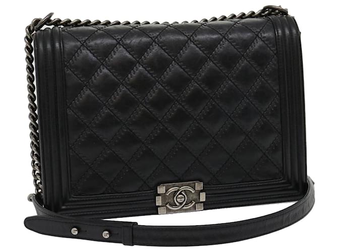 Chanel boy shoulder bag Black Leather  ref.703170