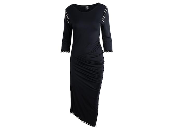 Alexander McQueen Asymmetrical Dress Black Lyocell  ref.703231