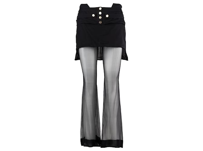 Givenchy Pantalon semi-transparent Soie Noir  ref.703258
