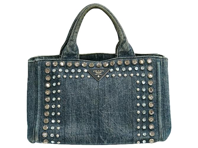 Prada Canapa Handbag Blue  ref.703269