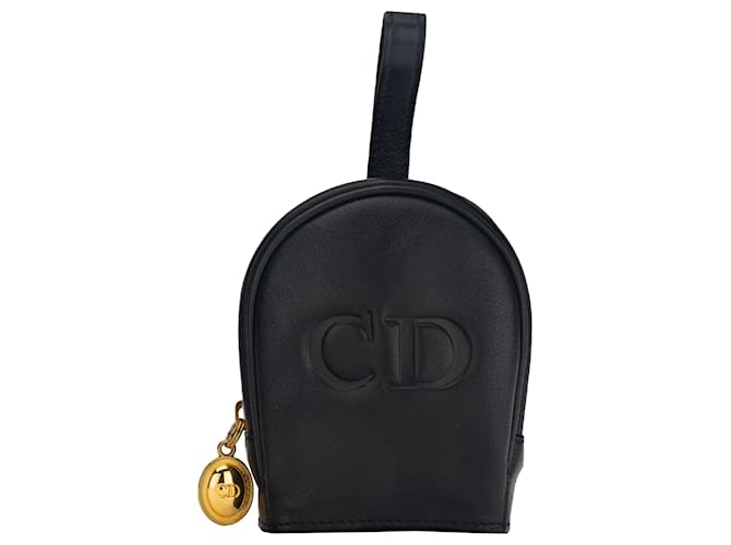 Christian Dior Black Coin Purse Leather  ref.703319