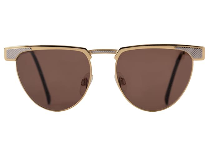 Gianfranco Ferré óculos de sol geométricos Dourado Metal  ref.703324
