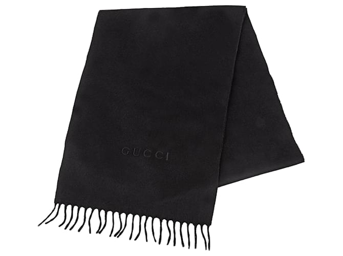 Gucci Écharpe à franges Noir  ref.703363