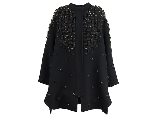 Autre Marque Diliborio Embellished Cape Jacket Black Cotton  ref.703528