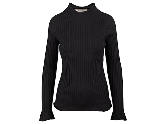 Marni Ribbed Sweater Black Wool  ref.703551