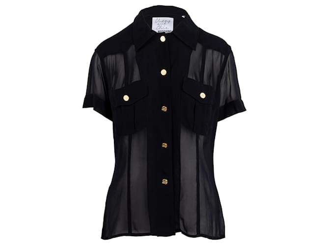 Moschino Cheap and Chic Semi-sheer Shirt Black Rayon  ref.703564